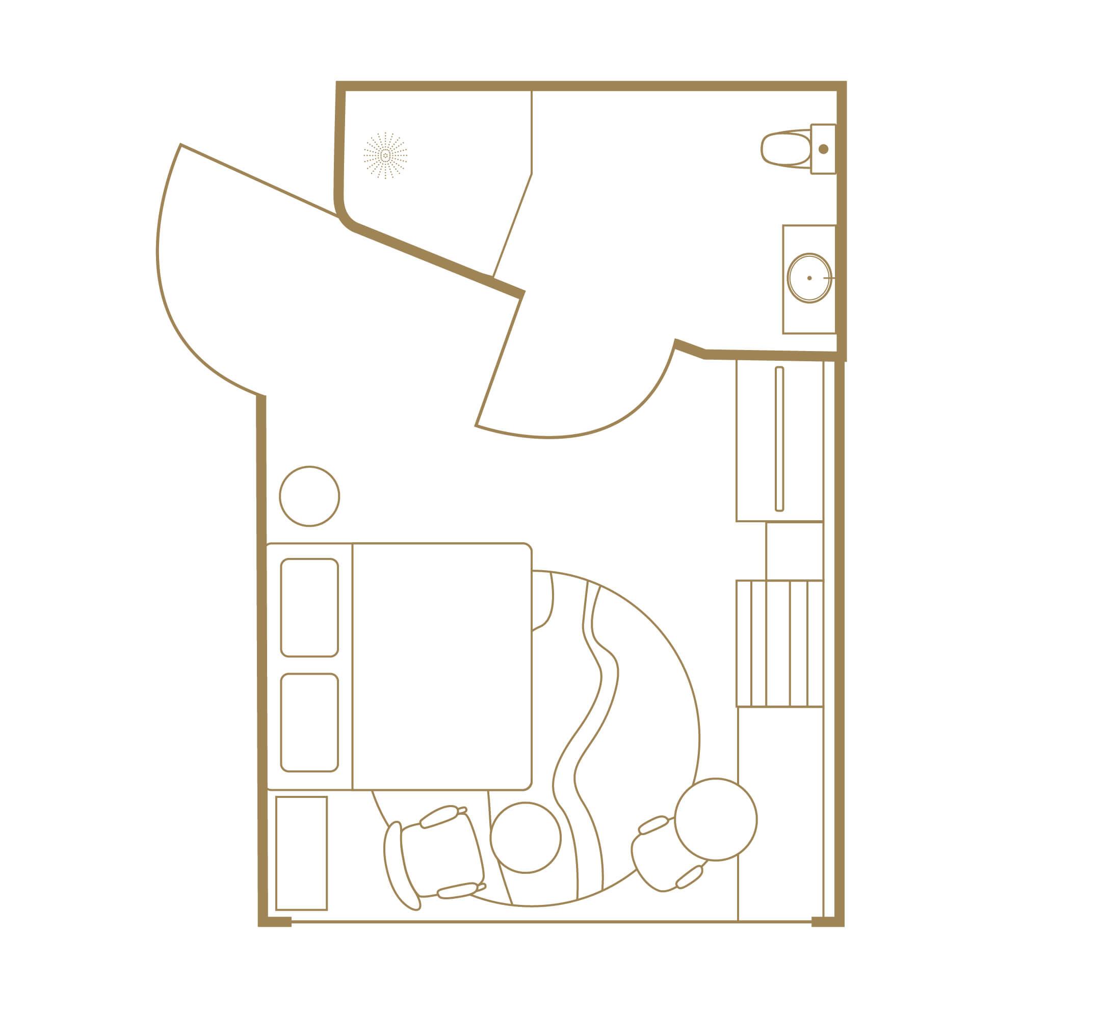 Hotel Indigo Dubai Downtown By Ihg Esterno foto A floorplan of a typical hotel room